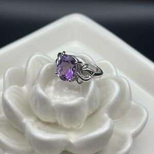 Natural Amethyst Silver Ring